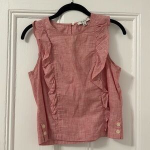 Madewell red sleeveless cotton blouse